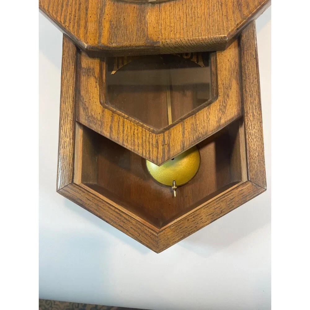 Howard Miller Regulator Wall Clock Chimes Mechanical Key 612-533 Honey Oak Works